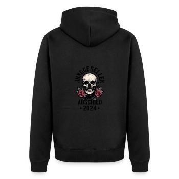 Crâne d’enterrement de vie de garçon 2024 - Veste à capuche bio Premium Unisexe - noir - Dos - Nico (187cm)