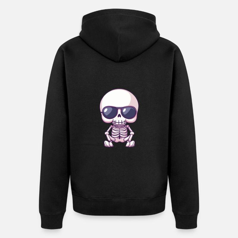 Zombie Halloween Squelette Cool - Veste à capuche bio Premium Unisexe - noir