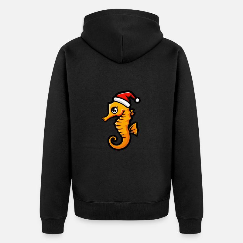 Noël de l’hippocampe - Veste à capuche bio Premium Unisexe - noir