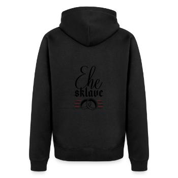 Ehe Sklave Hochzeit Junggesellenabschied - Unisex Premium Bio Zip Hoodie - Schwarz - Hinten - Nico (187cm)