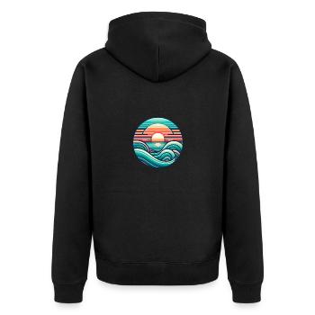 Plage du soleil d’été - Veste à capuche bio Premium Unisexe - noir - Dos - Nico (187cm)