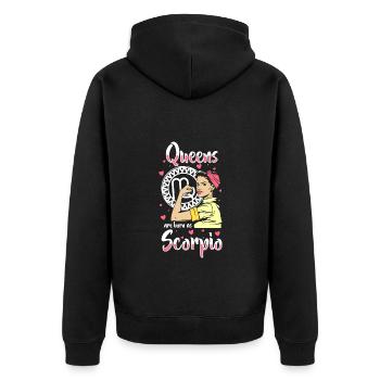 Horoskop Sternbild Astro Oktober - Unisex Premium Bio Zip Hoodie - Schwarz - Hinten - Nico (187cm)