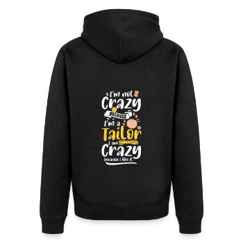 Sewing Suit - Unisex Premium Organic Zip Hoodie - black - Back - Nico (187cm)