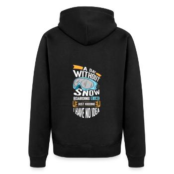 Snowboarder Urlaub Snow Winterurlaub - Unisex Premium Bio Zip Hoodie - Schwarz - Hinten - Nico (187cm)