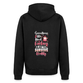 Bonnet pointu jardin mignon - Veste à capuche bio Premium Unisexe - noir - Dos - Nico (187cm)