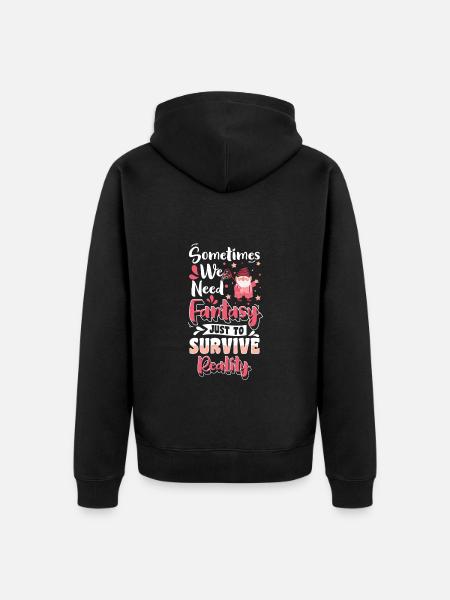 Pointed cap garden cute - Unisex Premium Organic Zip Hoodie - black