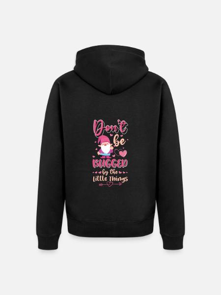 Pointed cap gnome clay gnome - Unisex Premium Organic Zip Hoodie - black
