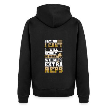 Fitness Trainer Endurance Job - Unisex Premium Organic Zip Hoodie - black - Back - Nico (187cm)