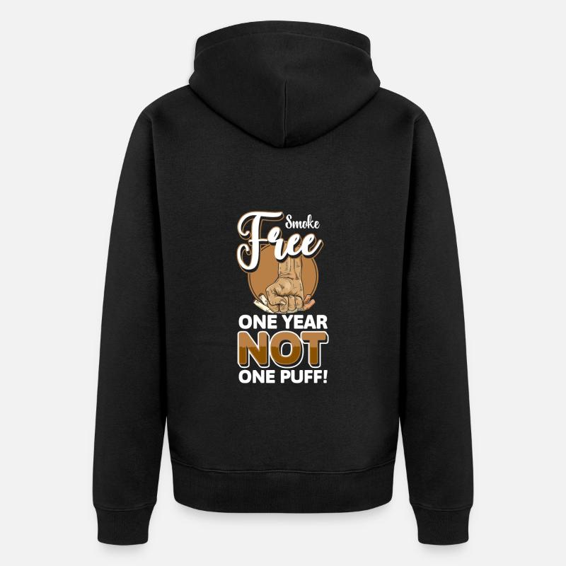 Nikotin Disziplin Sucht - Unisex Premium Bio Zip Hoodie - Schwarz