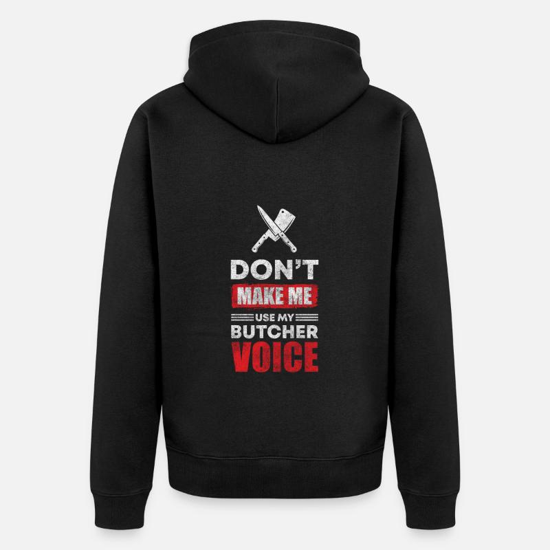Schlachter Fleischerei Wurst - Unisex Premium Bio Zip Hoodie - Schwarz