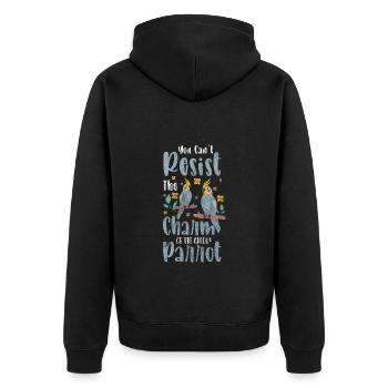 Macaw Flying Cockatoo Wildlife - Unisex Premium Organic Zip Hoodie - black - Back - Nico (187cm)