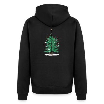Weihnachten - Unisex Premium Bio Zip Hoodie - Schwarz - Hinten - Nico (187cm)