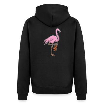 Flamingo Musicien Guitare Musique - Veste à capuche bio Premium Unisexe - noir - Dos - Nico (187cm)