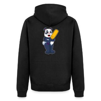 Panda Cricket Cricket Bat - Veste à capuche bio Premium Unisexe - noir - Dos - Nico (187cm)