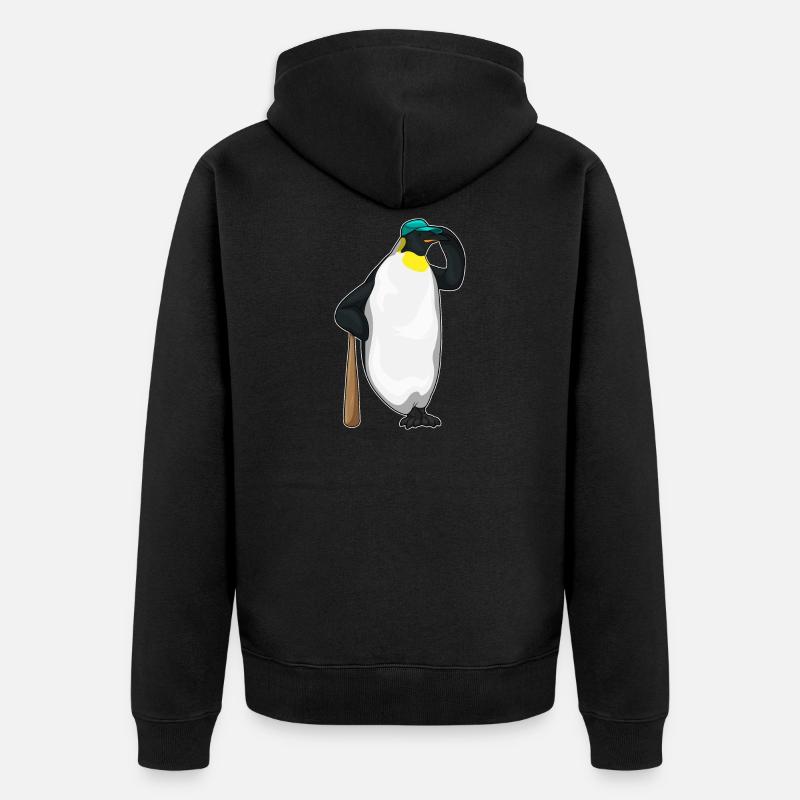 Penguin Baseball Batts - Veste à capuche bio Premium Unisexe - noir