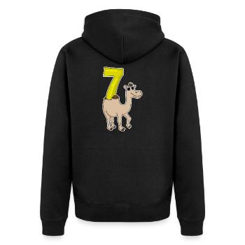 7 birthday 7 years old with animal motif - seven - Unisex Premium Organic Zip Hoodie - black - Back - Nico (187cm)