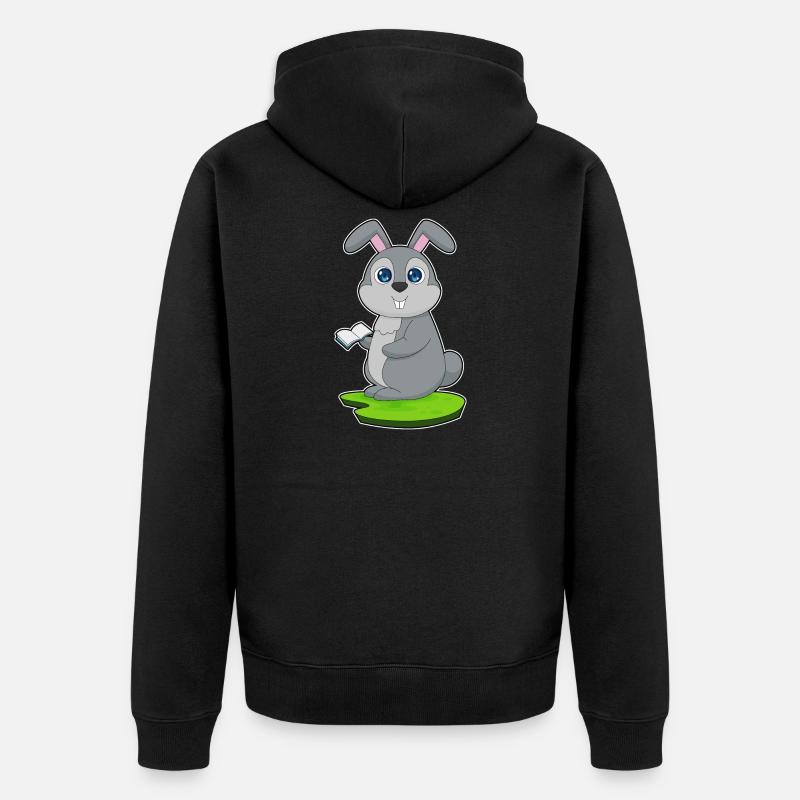 Hase Buch - Unisex Premium Bio Zip Hoodie - Schwarz