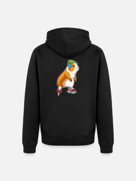 Cochon d’Inde patins à glace - Veste à capuche bio Premium Unisexe - noir