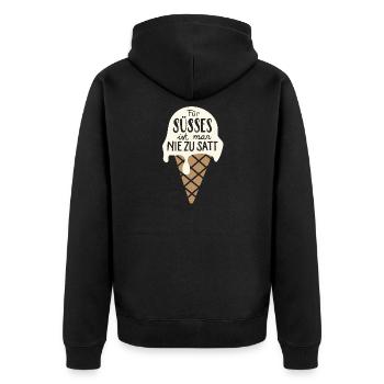 eis für süßes ist man nie zu satt, eistüte - Unisex Premium Bio Zip Hoodie - Schwarz - Hinten - Nico (187cm)