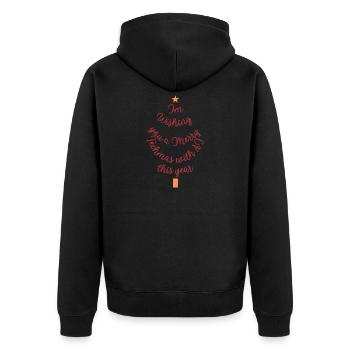 Souhait de Noël personnel avec étoile et cadeau - Veste à capuche bio Premium Unisexe - noir - Dos - Nico (187cm)