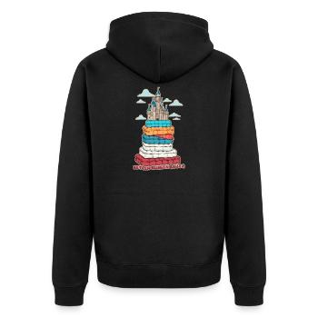 Betten Burgen Bauer - Unisex Premium Bio Zip Hoodie - Schwarz - Hinten - Nico (187cm)