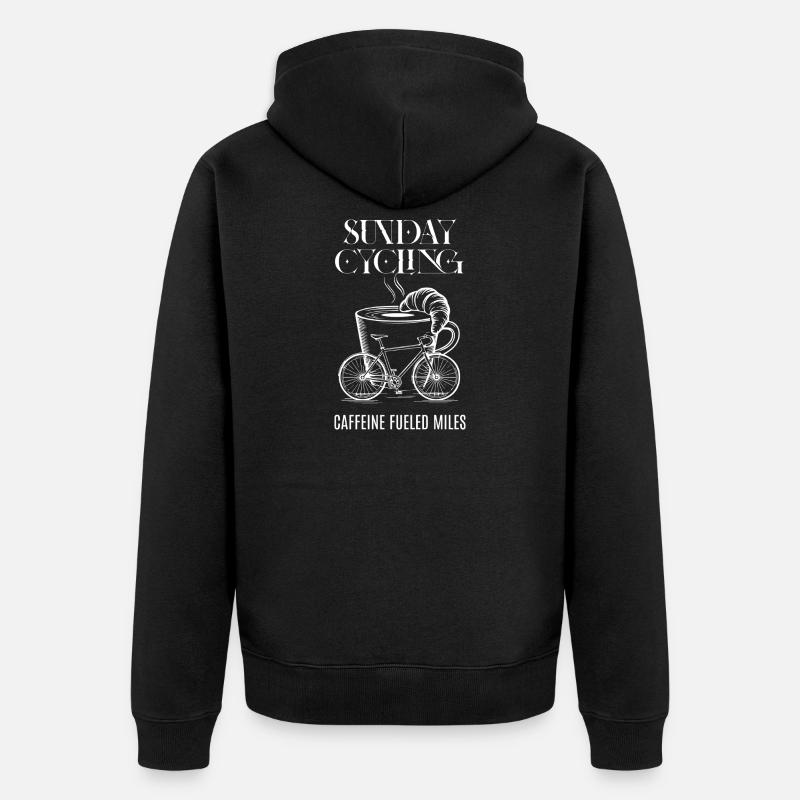 Miles alimentés par la caféine - Veste à capuche bio Premium Unisexe - noir