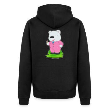 polar bear groom wedding ring wedding - Unisex Premium Organic Zip Hoodie - black - Back - Nico (187cm)