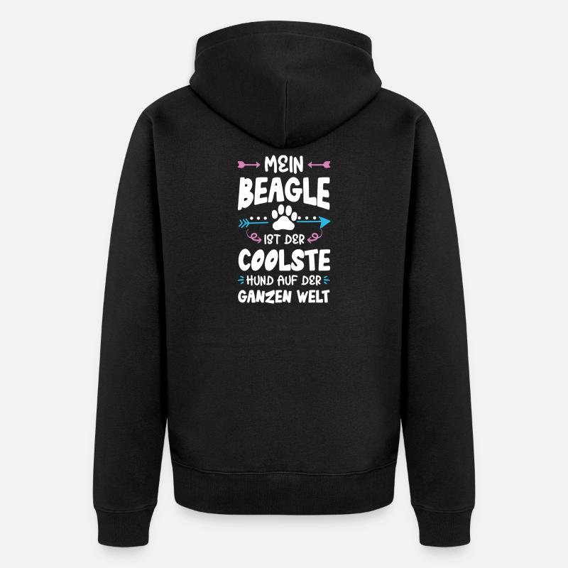 Dicton de chien beagle - Veste à capuche bio Premium Unisexe - noir