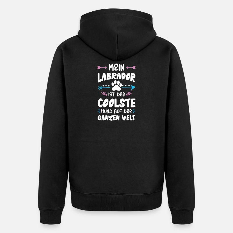 Dicton du chien Labrador - Veste à capuche bio Premium Unisexe - noir