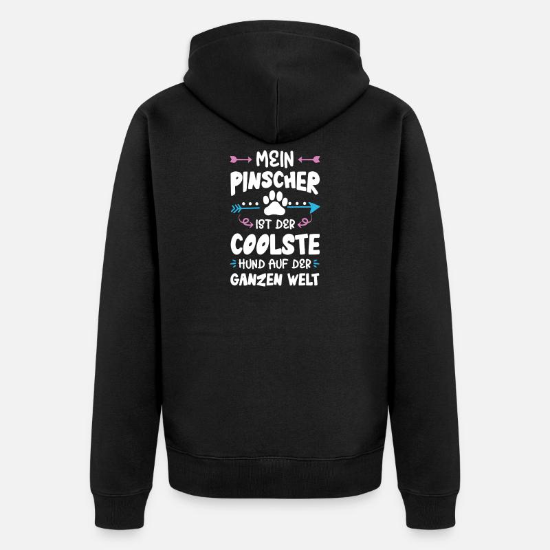 dicton sur le chien pinscher - Veste à capuche bio Premium Unisexe - noir