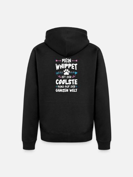 Whippet Dog Saying - Unisex Premium Organic Zip Hoodie - black