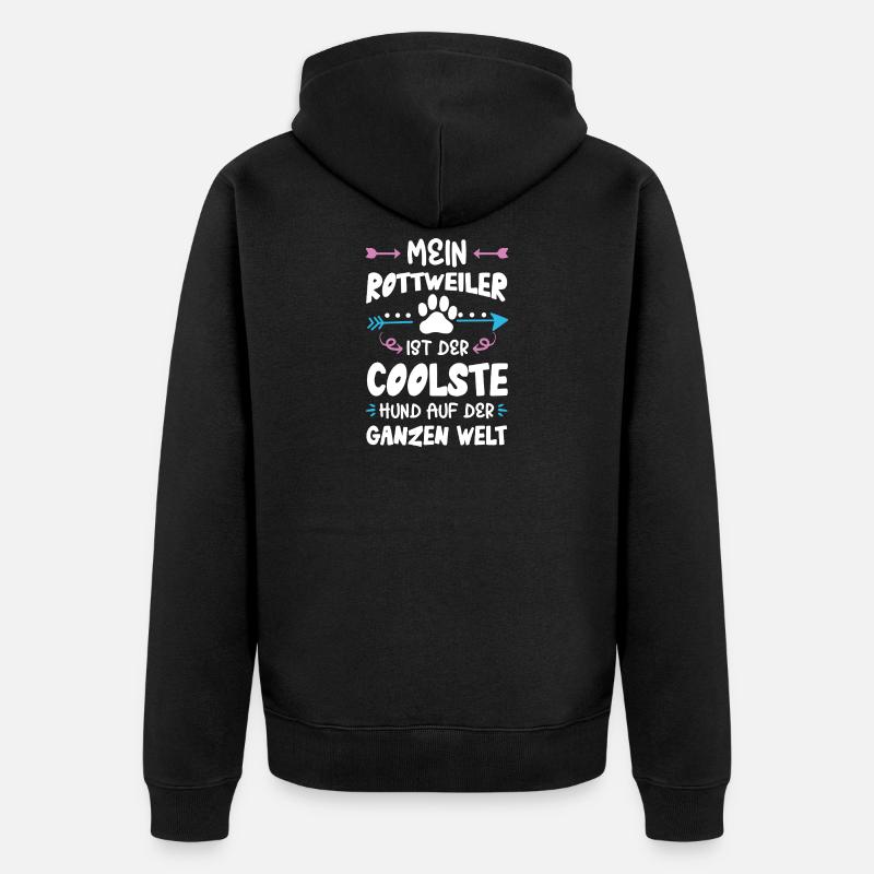 Dicton de chien Rottweiler - Veste à capuche bio Premium Unisexe - noir