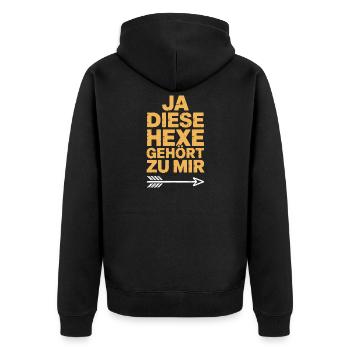 Cette sorcière m’appartient Halloween - Veste à capuche bio Premium Unisexe - noir - Dos - Nico (187cm)