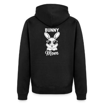 Hasen Spruch Mama Kaninchen Lustige Hasen Geschenk - Unisex Premium Bio Zip Hoodie - Schwarz - Hinten - Nico (187cm)
