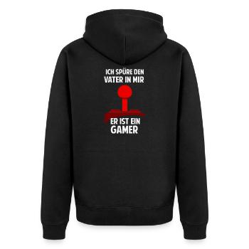 Gamer Gamer Nerd Father Saying Father's Day Funny - Unisex Premium Organic Zip Hoodie - black - Back - Nico (187cm)