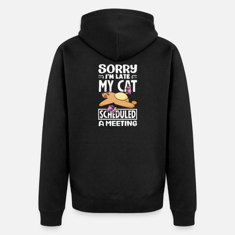 Désolé, je suis en retard. - Veste à capuche bio Premium Unisexe - noir