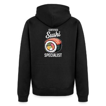 Sushi Dis Japonais Drôle de Cadeau de Sushi - Veste à capuche bio Premium Unisexe - noir - Dos - Nico (187cm)