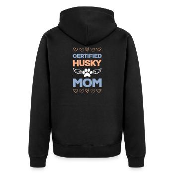 Maman Husky certifiée - Veste à capuche bio Premium Unisexe - noir - Dos - Nico (187cm)