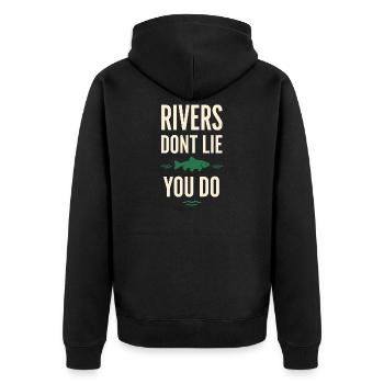 La pêche à la mouche dans les eaux du Nord – - Veste à capuche bio Premium Unisexe - noir - Dos - Nico (187cm)