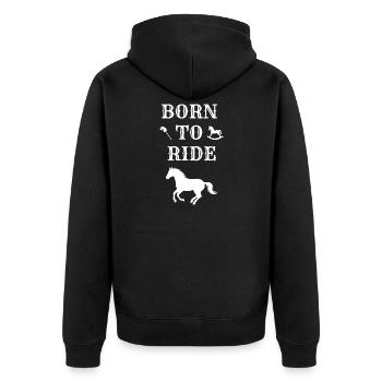 BORN TO RIDE (cheval) - Veste à capuche bio Premium Unisexe - noir - Dos - Nico (187cm)