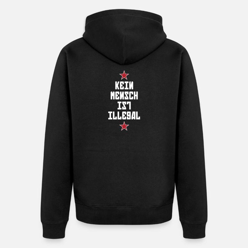 Personne n’est illégal - Migration - Illégalité - Veste à capuche bio Premium Unisexe - noir