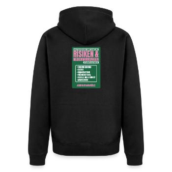 PSYCHO_03 - Unisex Premium Bio Zip Hoodie - Schwarz - Hinten - Nico (187cm)
