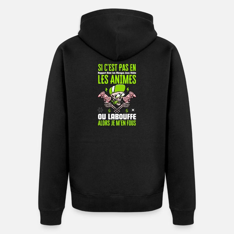 Si C'est Pas En Rapport Avec Les Mangas Jeux Vidéo - Veste à capuche bio Premium Unisexe - noir