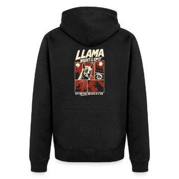 Llamas No Drama Just Llamas Horror - Unisex Premium Bio Zip Hoodie - Schwarz - Hinten - Nico (187cm)