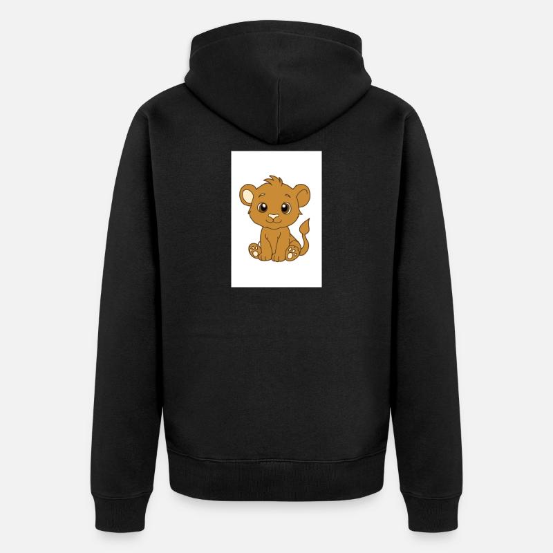 Lionceau kawaï - Veste à capuche bio Premium Unisexe - noir