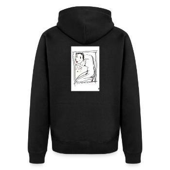 chat - Veste à capuche bio Premium Unisexe - noir - Dos - Nico (187cm)