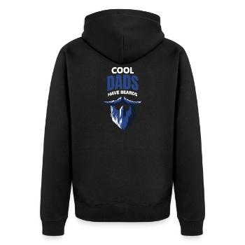Coole Väter Haben Bärte - Unisex Premium Bio Zip Hoodie - Schwarz - Hinten - Nico (187cm)