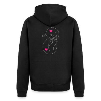Tender Love : Hands & Hearts Design - Veste à capuche bio Premium Unisexe - noir - Dos - Nico (187cm)