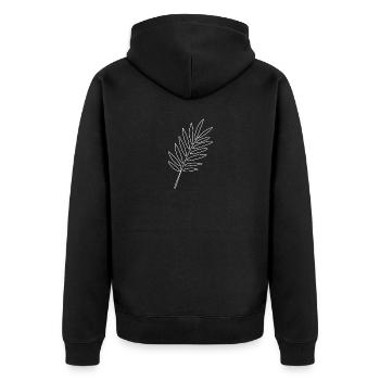 Traits de feuilles de palmier Tropical - Veste à capuche bio Premium Unisexe - noir - Dos - Nico (187cm)