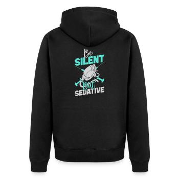 Anesthesiologist Be Silent Anesthesia - Unisex Premium Bio Zip Hoodie - Schwarz - Hinten - Nico (187cm)